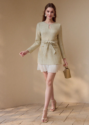 Кремовое кэжуал платье SHEIN в клетку