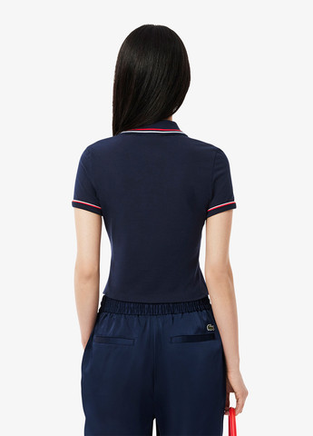 Индиго женская футболка-поло Lacoste однотонная