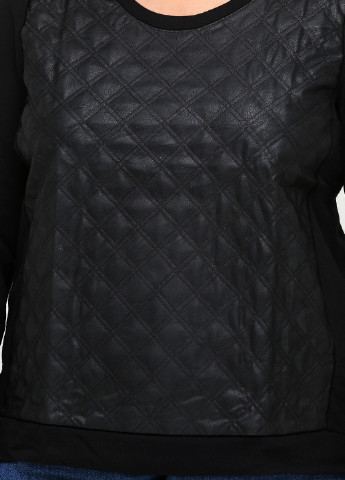 Світшот Esmara - Прямий крій однотонний чорний кежуал поліестер, трикотаж, штучна шкіра - (226002688)