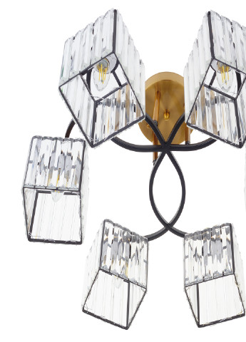 Люстра на 6 плафонов черная LK-717S/6 E27 BK+GDB Brille (220133465)