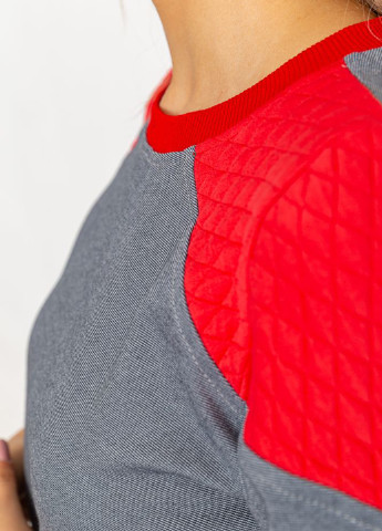 Серо-красное кэжуал платье платье-футболка Ager однотонное