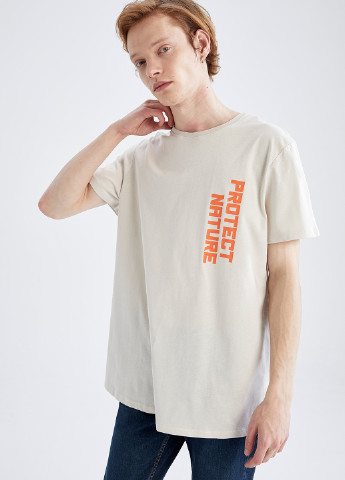 Светло-серая футболка DeFacto