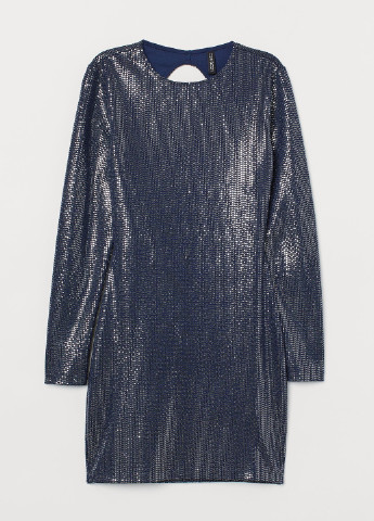 Темно-синее вечернее платье H&M однотонное