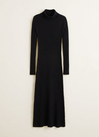 Черное кэжуал платье миди Mango однотонное