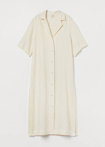 Светло-бежевое кэжуал платье рубашка H&M однотонное