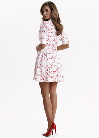 Молочное кэжуал платье клеш Gepur сердечки