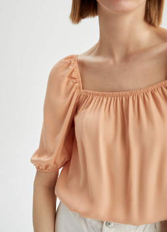 Персиковая летняя блуза DeFacto
