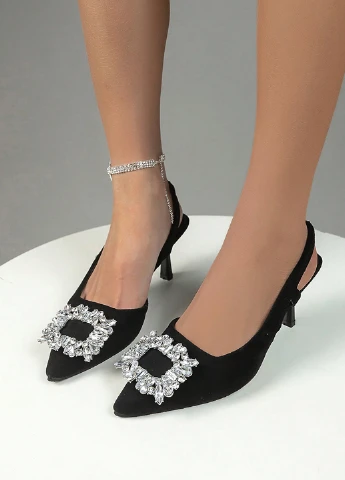 SHEIN Туфлі слінгбекі чорний з штучна замша, китай — літо (342063507)