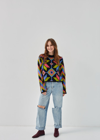 В'язаний джемпер «Еліс» (чорний, фісташка, волошковий, кораловий) MEREZHKA (254774418)