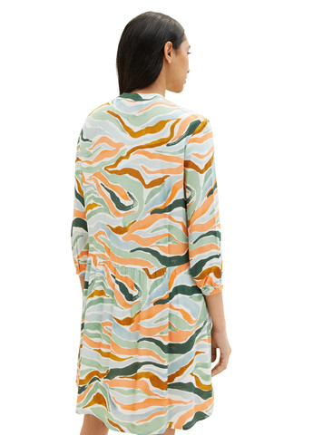 Комбинированное кэжуал платье рубашка Tom Tailor с рисунком