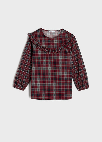 Бордовая в клетку блузка Sinsay демисезонная