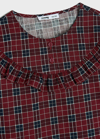 Бордовая в клетку блузка Sinsay демисезонная