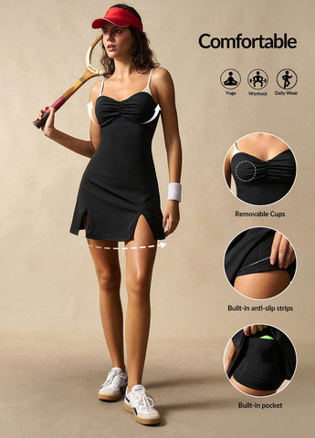 Чорно-білий спортивна сукня сукня-майка SHEIN колор блок