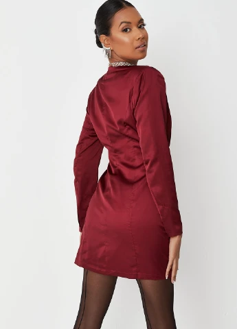 Бордова вечірня сукня кльош Missguided однотонна