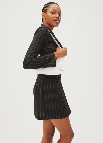Черное кэжуал платье платье-жакет H&M в полоску
