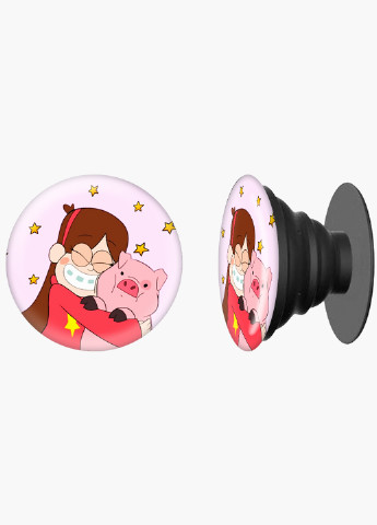 Попсокет (Popsockets) тримач для смартфону Мейбл Пайнс і пухкі Гравіті Фолз (Gravity Falls) (8754-2699) Чорний MobiPrint (221548627)