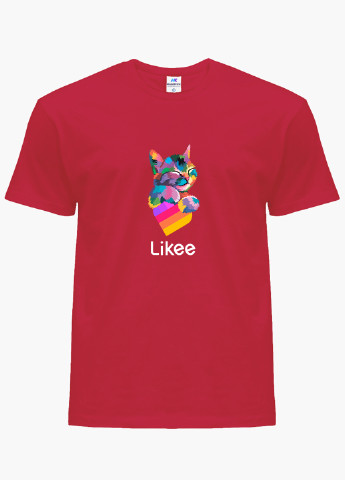 Червона демісезонна футболка дитяча лайк котик (likee cat) (9224-1040) MobiPrint