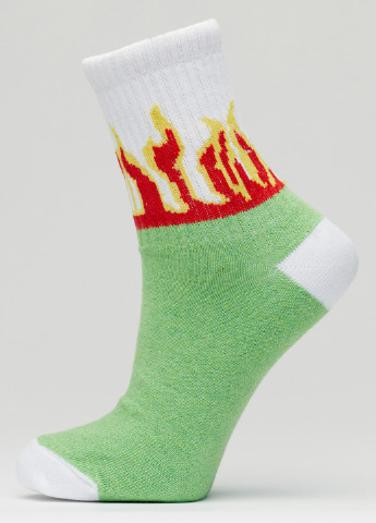 Шкарпетки Полум'я зелене Rock'n'socks зелені повсякденні