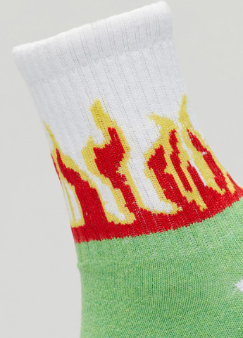 Носки Пламя зелёное Rock'n'socks зелёные повседневные