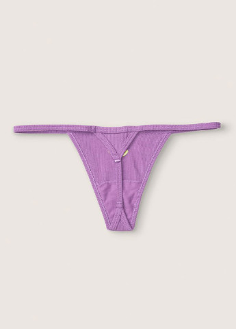 Трусы Victoria's Secret стринги однотонные фиолетовые повседневные хлопок