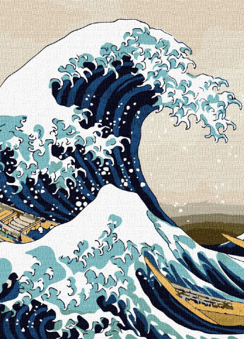 Картина за номерами. Велика хвиля у Канагаві ©Кацусіка Хокусай. 40х50см. KHO2756. Ідейка Идейка (253052040)