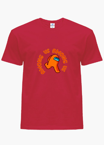 Червона демісезонна футболка дитяча амонг ас помаранчевий (among us orange) (9224-2408) MobiPrint