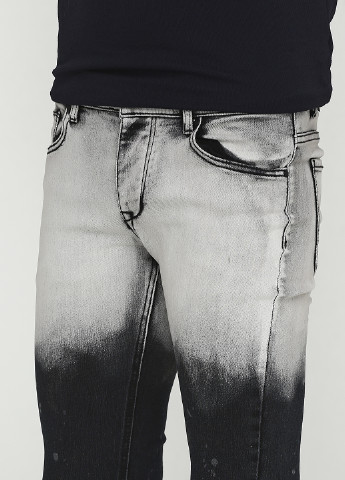Серые демисезонные со средней талией джинсы Zuiki