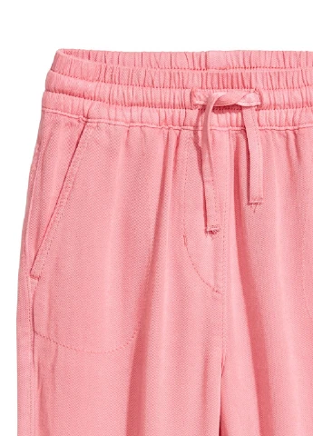 Розовые кэжуал демисезонные карго брюки H&M
