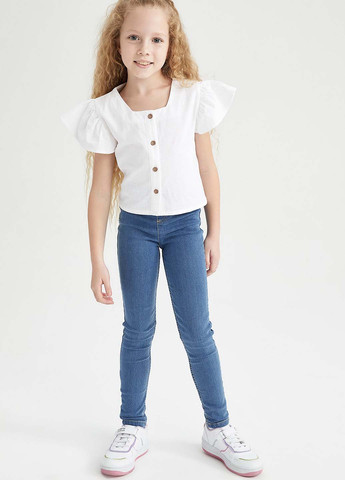 Светло-синие демисезонные скинни джинсы DeFacto