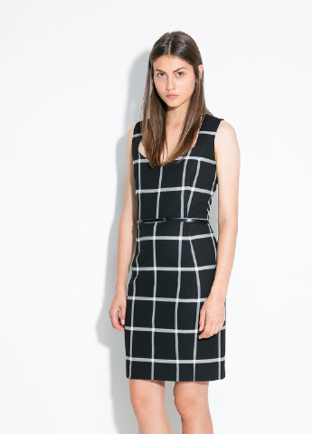 Черное кэжуал платье Mango в клетку