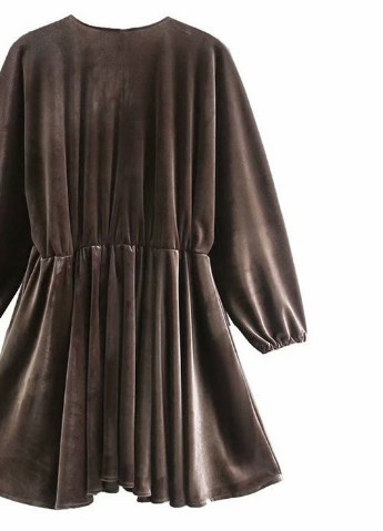 Коричневое кэжуал платье женское мини gloss Berni Fashion однотонное