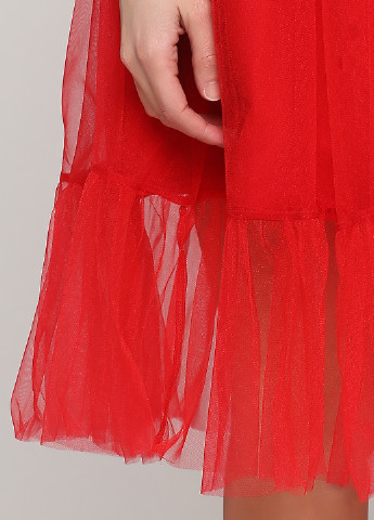 Красное коктейльное платье а-силуэт Sedato однотонное