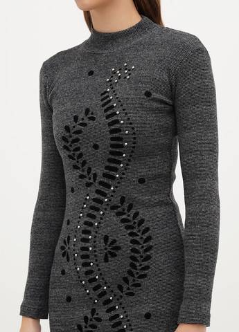 Темно-сіра кежуал сукня сукня-водолазка Soyler меланжева