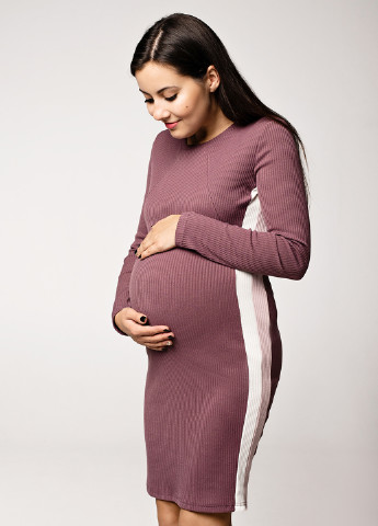Комбинированное кэжуал платье для беременных Lullababe однотонное