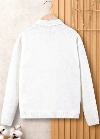 Белый демисезонный свитер SHEIN