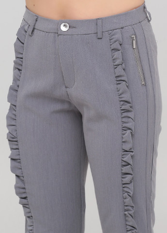 Серые кэжуал демисезонные укороченные, зауженные брюки Jennyfer
