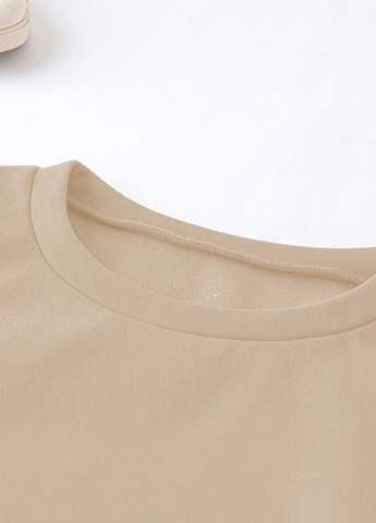 Бежевий світшот SHEIN малюнок без декору (325827574)