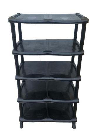Полочка для обуви пластиковая этажерка тумба подставка 5 ярусов 90,5х49х31,5 см. (472735-Prob) Чёрная Francesco Marconi (250099177)