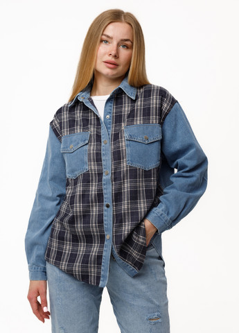 Цветная джинсовая рубашка в клетку Icon