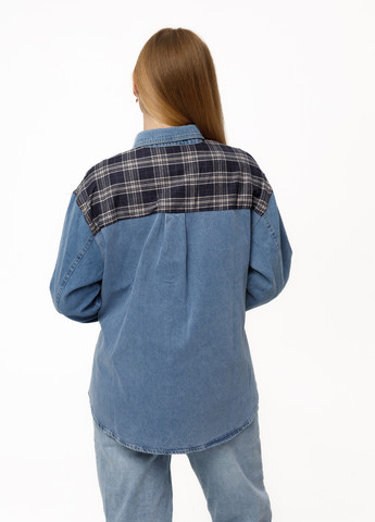 Цветная джинсовая рубашка в клетку Icon