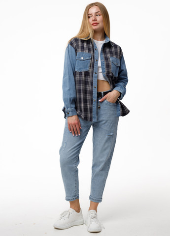 Цветная джинсовая рубашка в клетку Icon