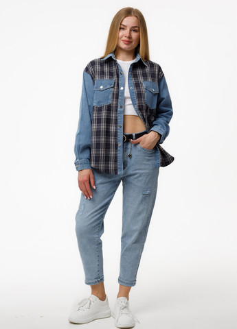 Цветная джинсовая рубашка в клетку Icon