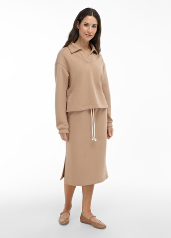 Бежевая спортивная, кэжуал однотонная юбка Promin карандаш