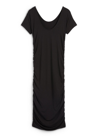 Черное кэжуал платье силуэтная, с открытой спиной C&A однотонное