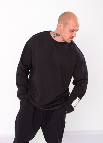 Чорний демісезонний джемпер чоловічий (оверсайз) Носи своє 8225