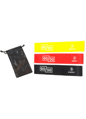 Резинки для фитнеса GoDo набор из 3 шт (резиновая петля, латексная лента сопротивления, кольцо для йоги на ноги) EasyFit (241214866)
