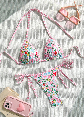 Комбинированный демисезонный купальник (лиф, трусики) бикини, раздельный SHEIN