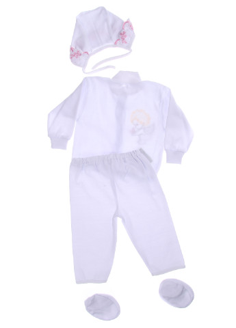 Розовый демисезонный комплект (кофта, брюки, шапочка, пинетки) Baby Art