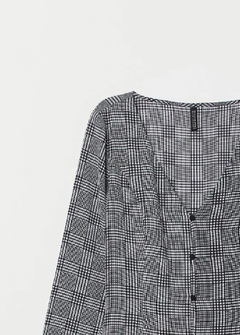 Комбинированное кэжуал платье клеш, рубашка H&M в клетку