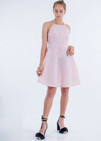 Розовое коктейльное платье клеш Asos однотонное
